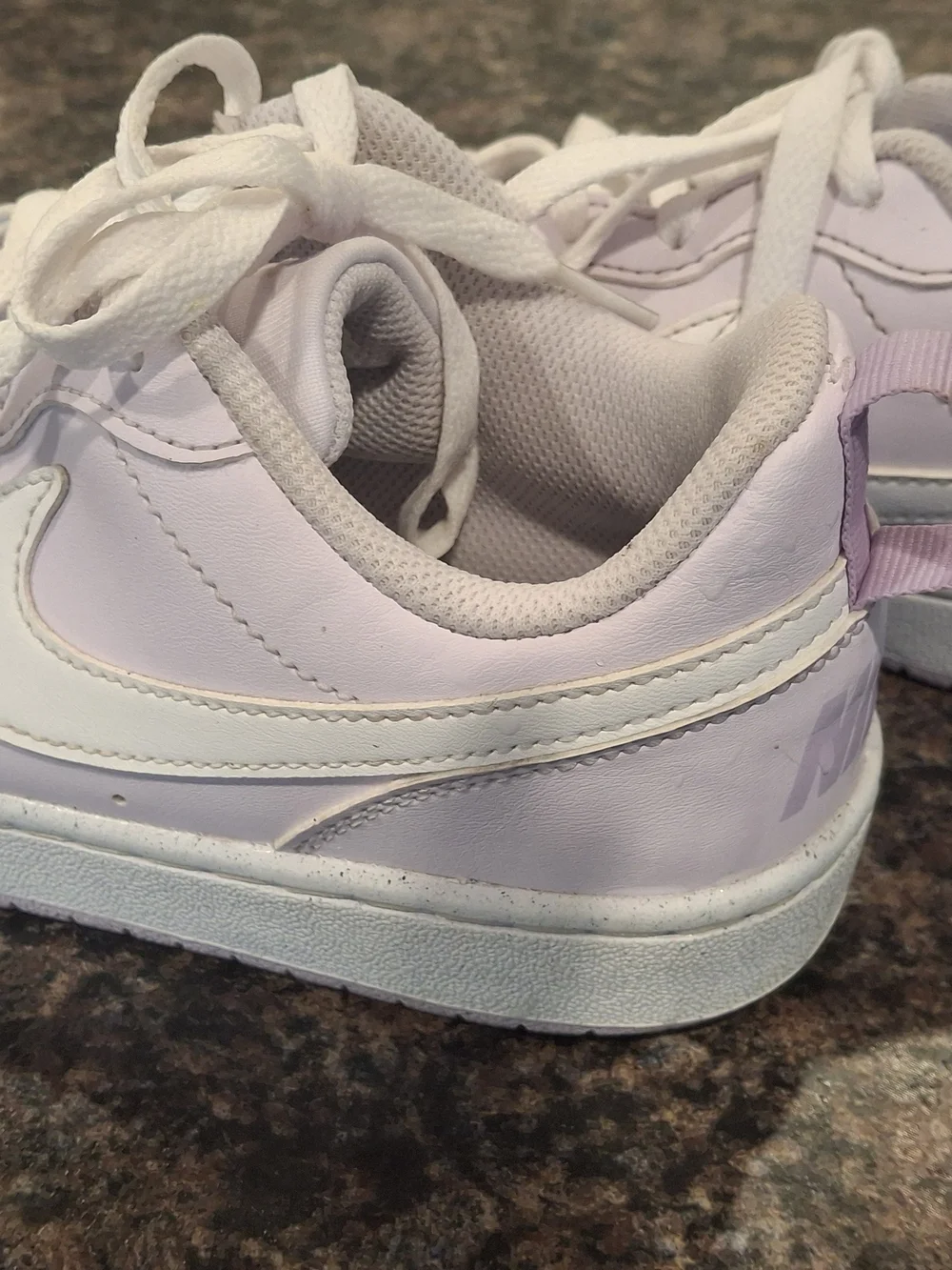 Nike Kids Lace-Up Sneakers in Light Lavender and White